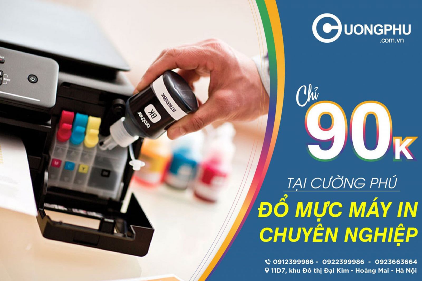 Dịch vụ đổ mực in 90K chất lượng, nhanh chóng tại Cường Phú